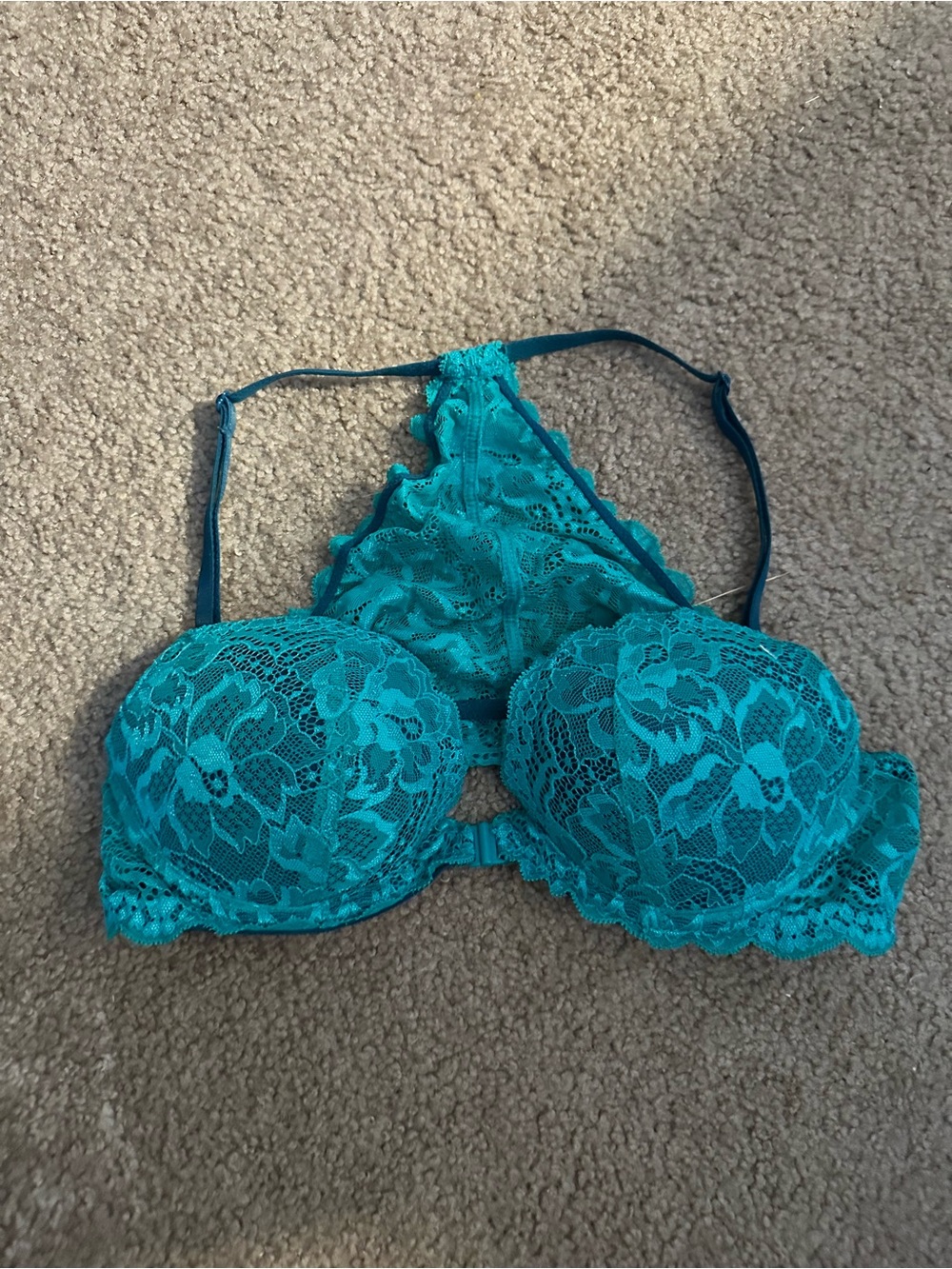 Victoria's Secret Teal Lace Racerback Push-Up Bra